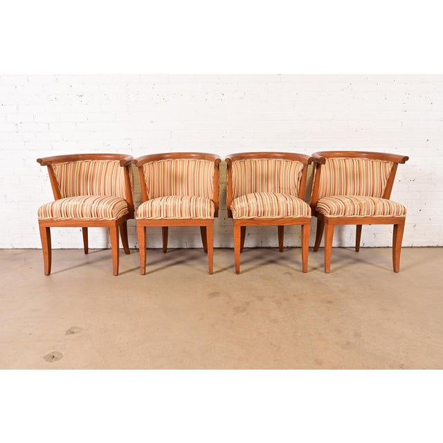 Harold Schwartz for Romweber Mid-Century Modern Sculpted Oak Dining Armchairs, Set of Four For Sale - Image 12 of 12