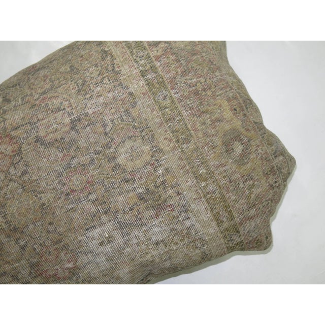 Curvilinear Shaped Antique Persian Malayer Rug Pillow For Sale - Image 4 of 5