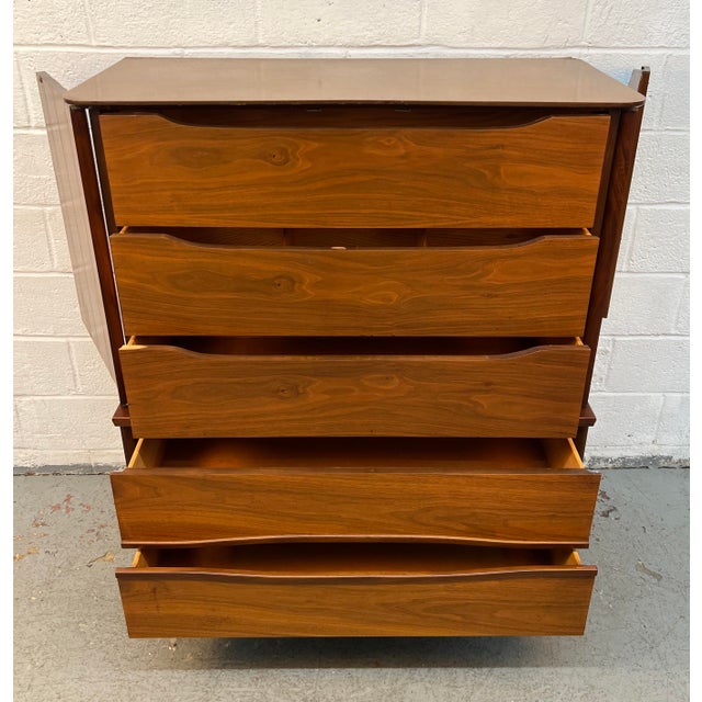 Mid-Century Modern Walnut Highboy Dresser For Sale - Image 12 of 18