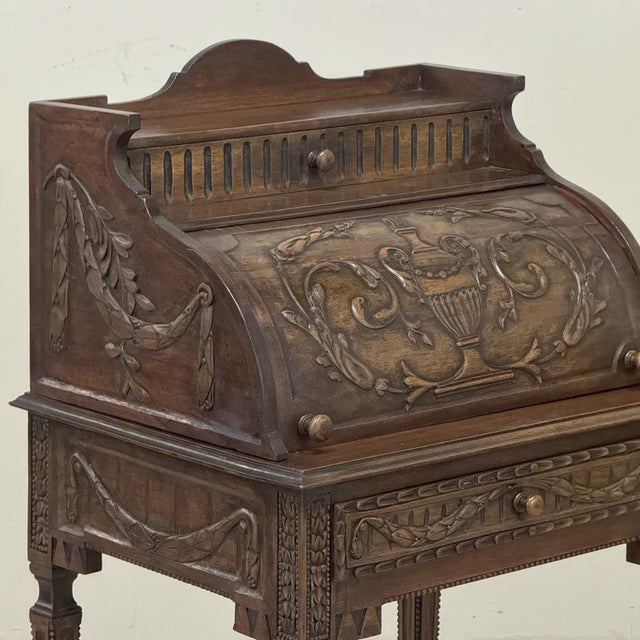 19th Century French Louis XVI Fruitwood Cylinder Cabinet ~ Nightstand For Sale - Image 4 of 18