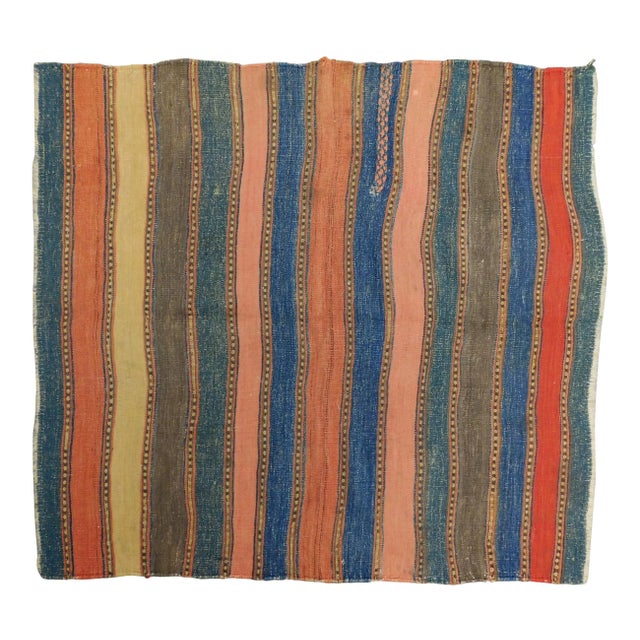 1920s Antique Hand Woven Persian Kilim Rug 3'8"x 3'4" For Sale