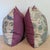 Transitional Thibaut Cleo Pillows in Plum & Blue With Schumacher Glazed Linen Backs For Sale - Image 3 of 7