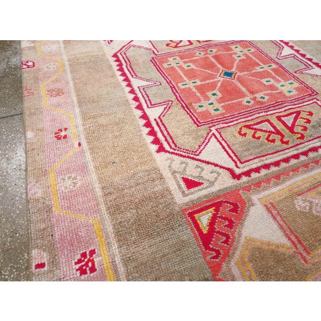 Mid 20th Century Galerie Shabab Collection Mid-20th Century Handmade Turkish Anatolian Gallery Carpet For Sale - Image 5 of 10