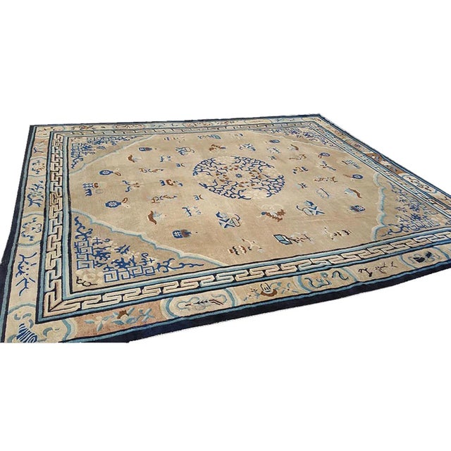 19th Century W. Chinese Ningxia Carpet ( 10' x 11'4" - 305 x 345 ) For Sale - Image 4 of 7