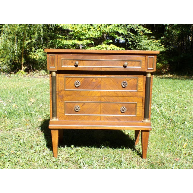 Vintage Italian Neoclassical Style Olivewood Server Chest Table Nightstand For Sale In Boston - Image 6 of 17