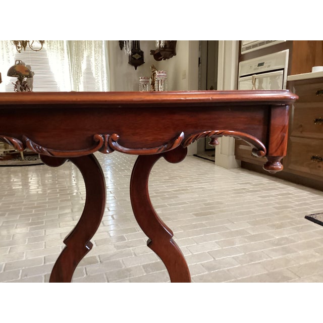 Art Nouveau Antique Solid Mahogany Harp Art Nouveau Table Usa Pretty For Sale - Image 3 of 14