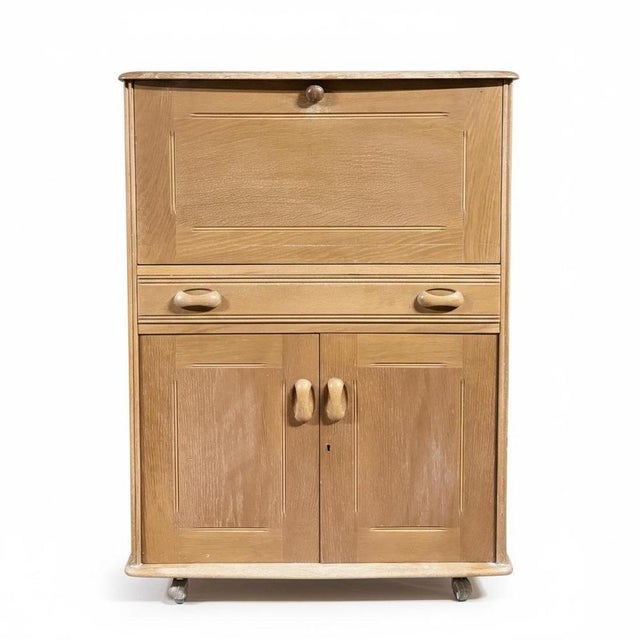 Vintage Secretaire in Oak For Sale - Image 9 of 9