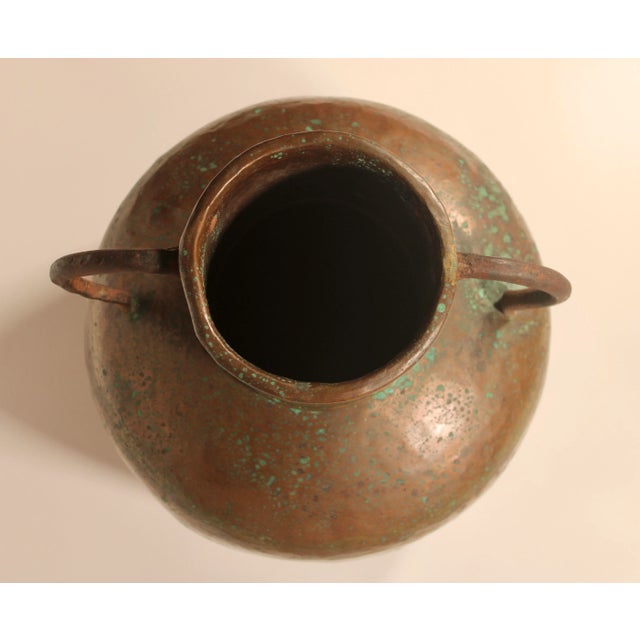 Metal Large French Gourd Shaped Copper Umbrella Stand / Vessel For Sale - Image 7 of 11