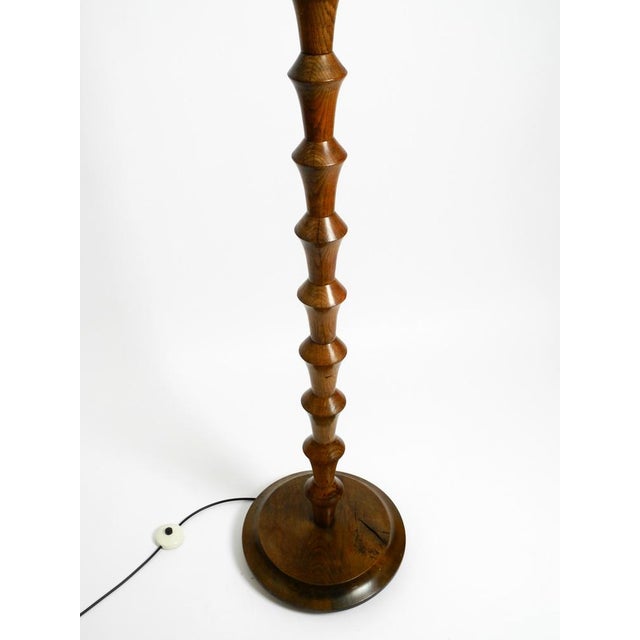 Wood Large Floor Lamp in Dark Oak, Germany, 1930s For Sale - Image 7 of 18