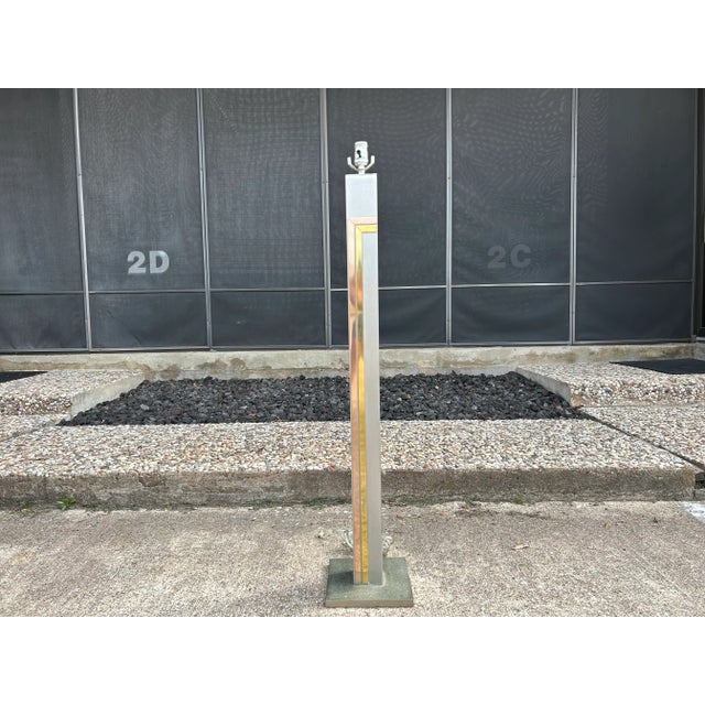 Mid-Century Modern Brushed Stainless Steel Floor Lamp by Pierre Cardin for Laurel For Sale - Image 3 of 11