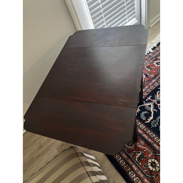 Henkel Harris Model 5425 Pembroke drop-leaf table in solid mahogany with #29 finish. A classic Chippendale form with two...