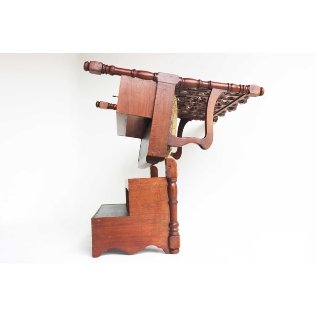 Antique French Gothic Revival Wood Hall Bench, 1880s For Sale - Image 13 of 18