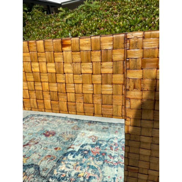 Vintage Banana Leaf Beveled Statement Mirror For Sale - Image 4 of 8