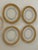 4 pcs Antque Moser glass dessert 7” plates with gold rims.