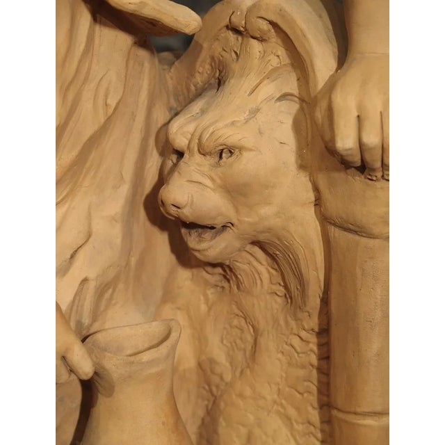 19th Century French Terra Cotta Statue of a Woman at a Fountain For Sale - Image 9 of 13