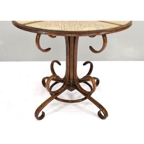 2000 - 2009 Bistro Dining Table in Bentwood and Cane by Alvar Aalto for Thonet For Sale - Image 5 of 11