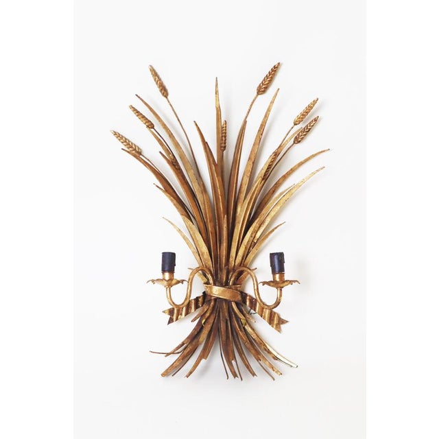 Large Hollywood Regency Gold-Leaf Wall Light attributed to Hans Kögl, 1960s For Sale - Image 11 of 16