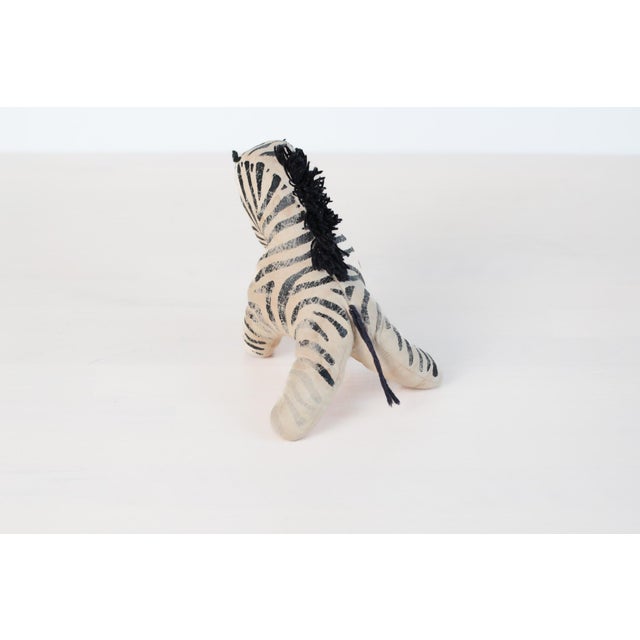 1950s Mid-Century Stuffed Zebra Folk Art Toy For Sale - Image 5 of 10