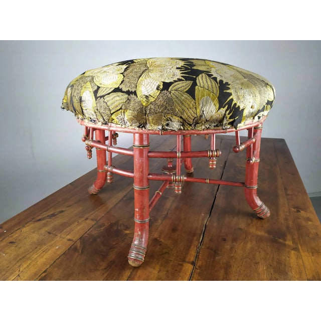 Napoleon III Bamboo Pouf For Sale - Image 4 of 17