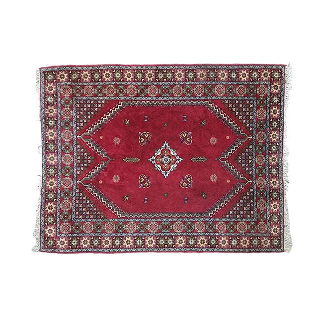 Vintage Hand-Knotted Moroccan Rabat For Sale