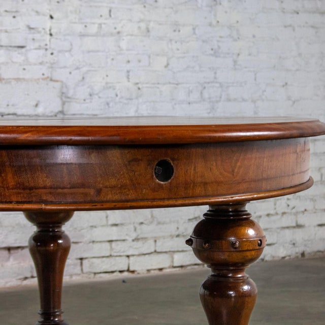 19th Century Antique William IV Style Mahogany Oval Dining Table W/Turned Legs & Casters For Sale - Image 15 of 17