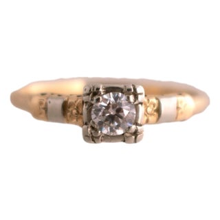 Two Tone Illusion Head Engagement Ring For Sale