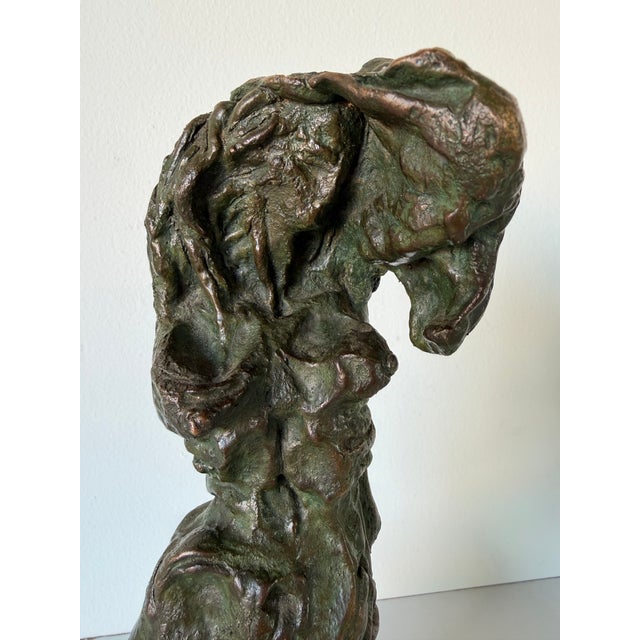 1950's George Koras Abstract Female Bronze Sculpture on Black Wood Base For Sale - Image 4 of 13