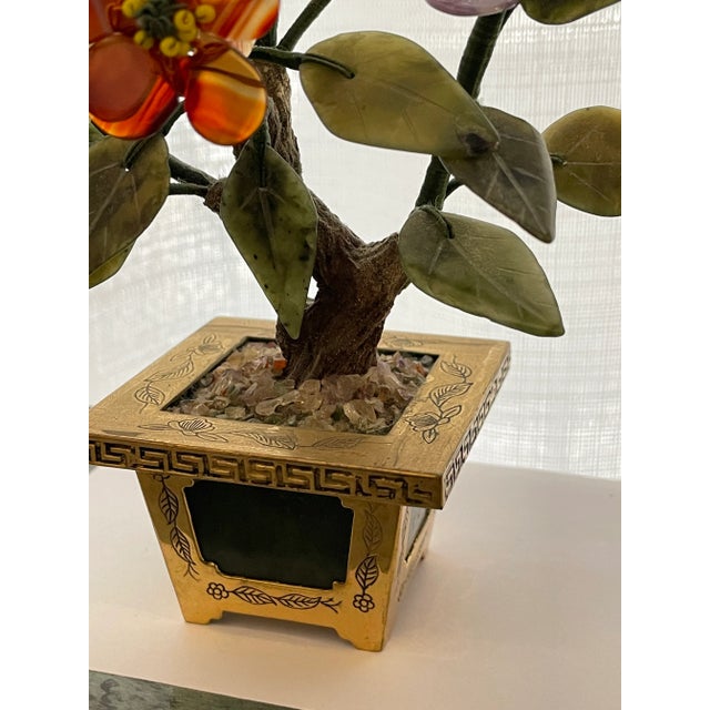 Stone Vintage Miniature Hard Stone Jade Tree For Sale - Image 7 of 12