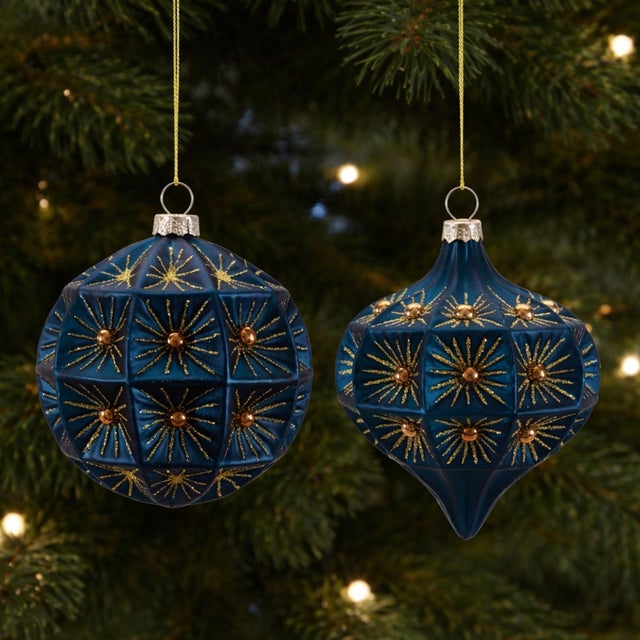 Contemporary Glass Round Ornaments (Set of 6) For Sale - Image 3 of 7