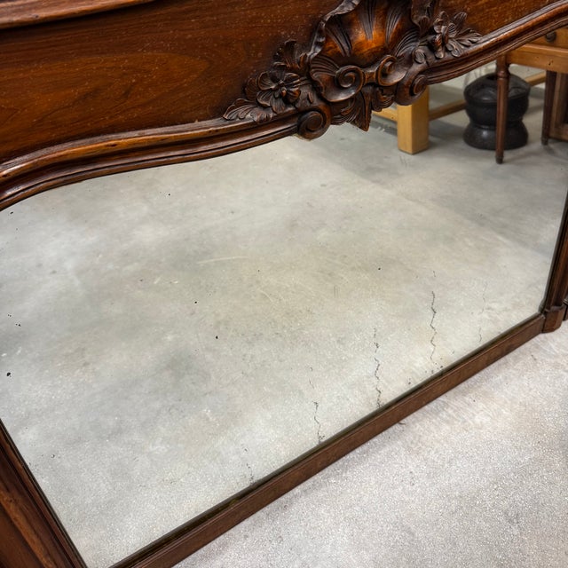 Wood Large Antique Fireplace Mirror For Sale - Image 7 of 11