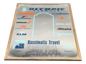 Advertising Mirror with Airlines of Travel Agency, 1960s