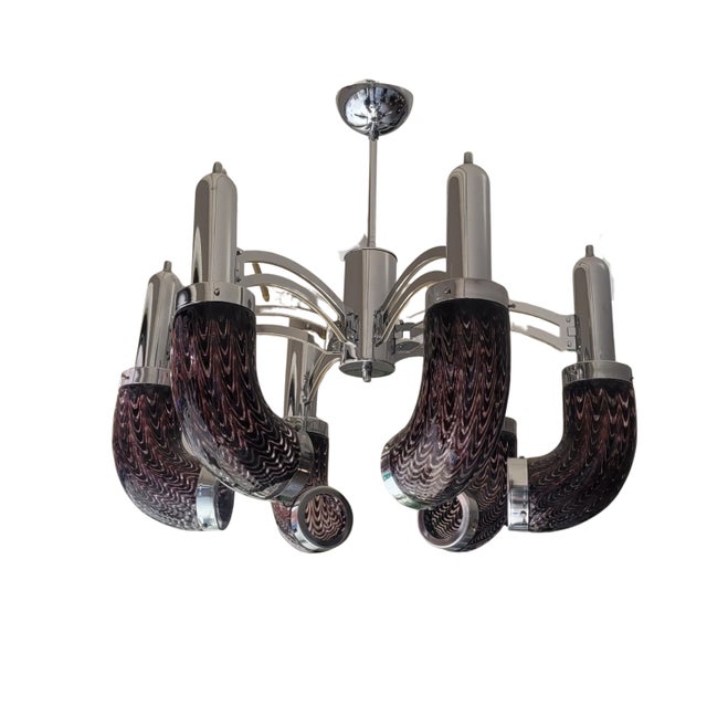 Art Deco Murano Glass Chandelier, Italy, 1980s For Sale - Image 13 of 13