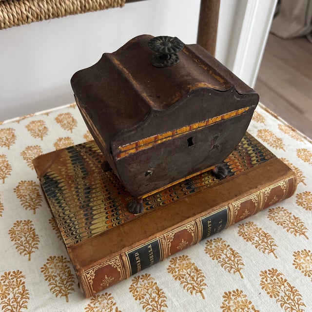 Antique Early 19th Century French Tole Sarcophagus Tea Caddy For Sale - Image 4 of 5