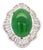 Gia Cert. 8 Carat Burma Jadeite Jade & Diamond 18k White Gold Ballerina Ring, Size 6.25 For Sale