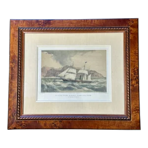United States Steam Frigate Mississippi Passing Punta Tristao, Ca. 1860 (Custom Framed)