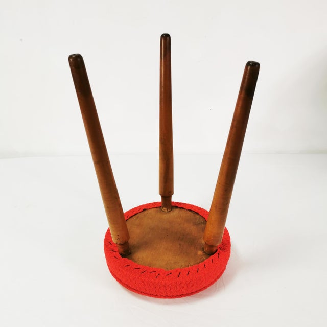 Wood Modernist Stool, Czechoslovakia, 1960s For Sale - Image 7 of 9
