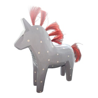 Vintage Swedish Designer Ikea Horse, Dalahast Blue 10,2" 2002 For Sale