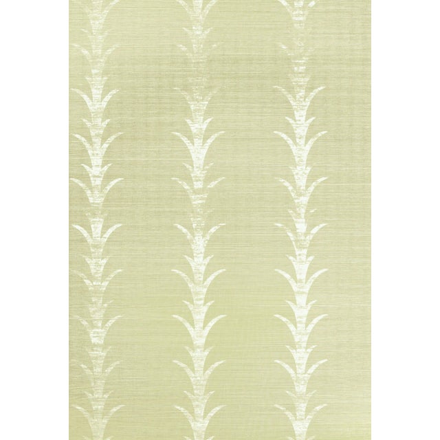 Schumacher X Celerie Kemble Acanthus Stripe Wallpaper in Fog & Chalk
