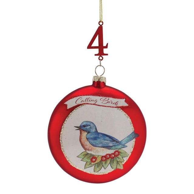 Glass Twelve Days of Christmas Ornament (Set of 12) For Sale - Image 7 of 9