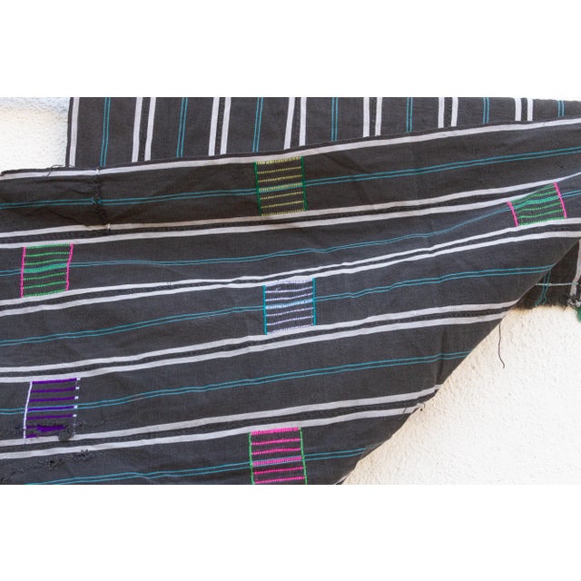 Charcoal Midnight Vintage Malian Mud Cloth For Sale - Image 8 of 9