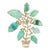 Carved 30 Carat Emerald Flower Pot Brooch With Diamonds in 18k Solid Yellow Gold For Sale
