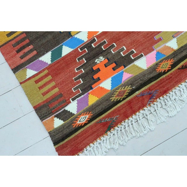 Oversized Vintage Turkish Kilim Rug - 83" X 164" For Sale - Image 9 of 10