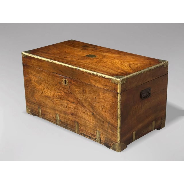 Large Camphor Wood Campaign Trunk, 1880s For Sale - Image 10 of 13