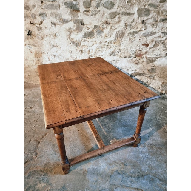 French Farmhouse Oak and Elm Dining Table with Turned Legs, 1920s For Sale - Image 14 of 17