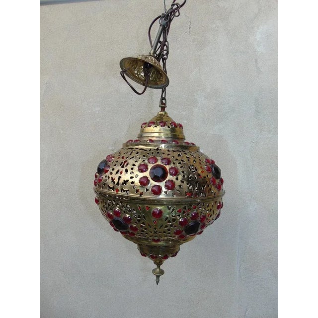 Brass vintage lamp, 1970s, dimensions: height 112 cm, diameter 30 cm.