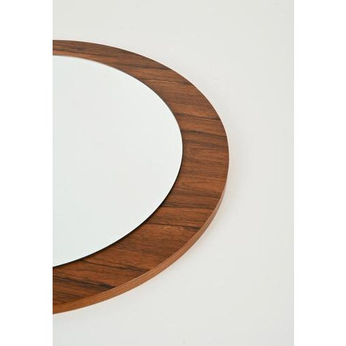 Gold Mid-Century Italian Round Mirror in Teak by Stilcasa Creazioni, 1960s For Sale - Image 8 of 11