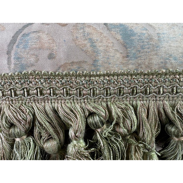 Vintage Handcrafted Tasseled Italian Fortuny Pillows/a Pair For Sale - Image 10 of 11