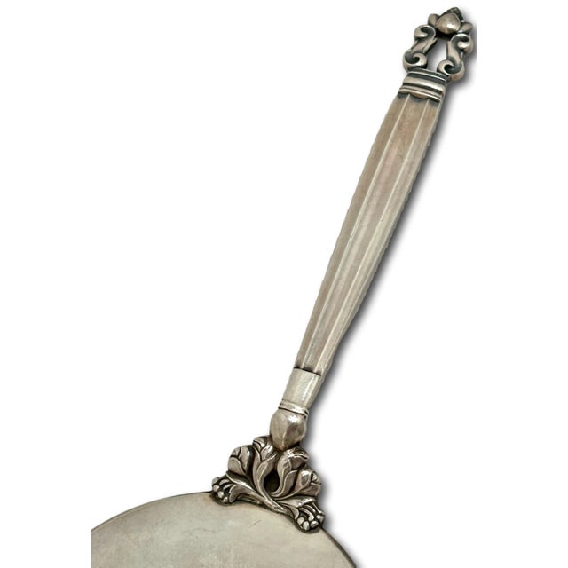 Large Size Vintage Georg Jensen Denmark Acorn Pattern Sterling Silver Tomato Server - Mid 20th Century For Sale - Image 9 of 12