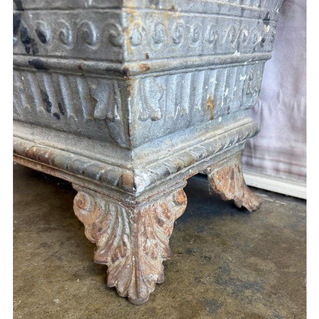 Antique French Cast Iron Jardinière Planter, Louis XVI Style, 1880 For Sale - Image 4 of 13