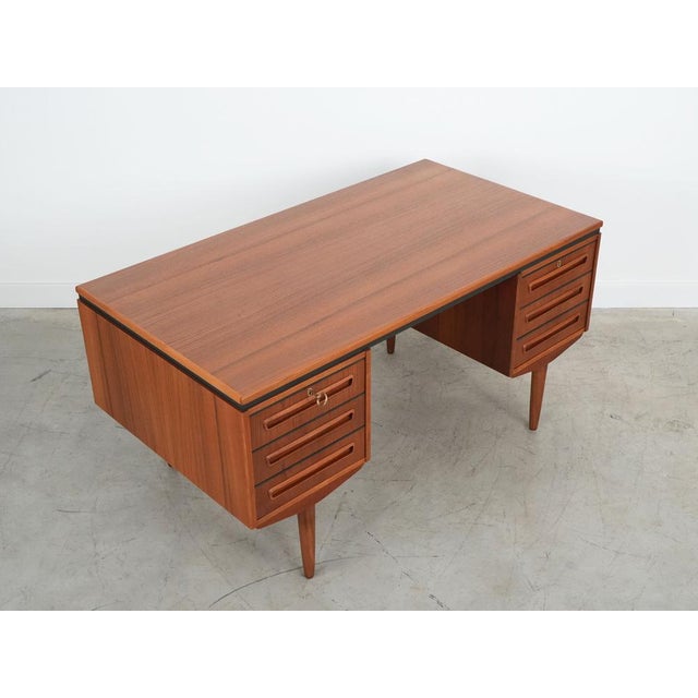 Brown Danish Teak Desk from J. Svenstrup, 1960s For Sale - Image 8 of 14